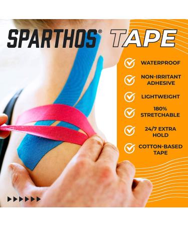 Sparthos Kinesiology Tape - Incredible Support for Athletic Sports and Recovery - Free Kinesiology Taping Guide! - Uncut 2 inch x 16.4 feet Roll A) Desert Beige + Free Taping Guide - Buy Online on GoSupps.com