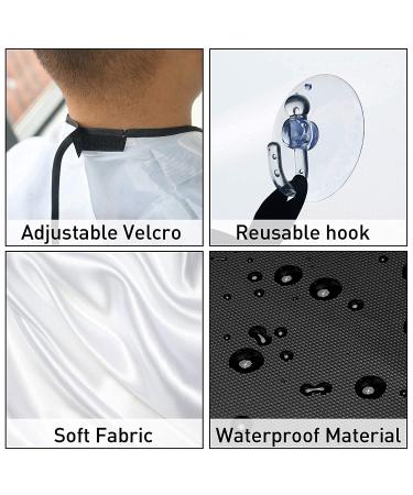 MIQ Beard Apron Cape for Men - Waterproof Non-Stick Beard Clippings Catcher Bib - White - Buy Online on GoSupps.com
