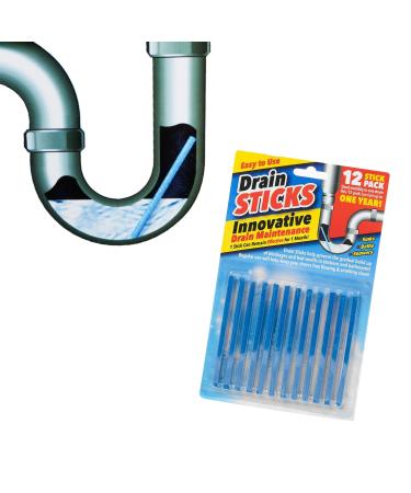 Drain Sticks Cleaner and Deodorizer pack of 12 Non-Toxic Enzyme Formula to Eliminate Odours and Helps Prevent Clogged Drains Septic Tank Safe