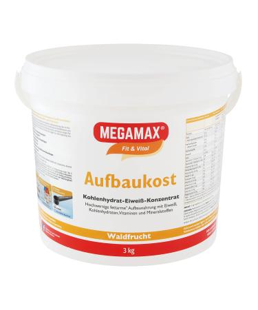 Megamax build-up food 3 kg of forest fruit ideal for strengthening and underweight-protein powder to prepare a carbohydrate protein drink for muscle mass and muscle building weight gain forest fruit 3 kg (1 Pack)