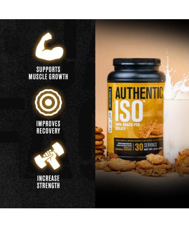 Jacked Factory Authentic ISO Grass Fed Whey Protein Isolate Powder - Low Carb Non-GMO Muscle Building Protein w/No Fillers (Cookies & Cream 30sv) & (Vanilla Oatmeal Cookie 30sv) - Buy Online on GoSupps.com
