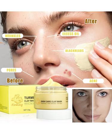 Shop Turmeric Face Clay Mask & Oil Skincare Kit | Vitamin C Deep Cleansing Overnight Mask for Pores Hydrating Turmeric Serum & Oil for Radiant Skin - Buy Online on GoSupps.com