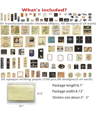 200pcs Vintage Space Moon Aesthetic Stickers for Journaling | Scrapbook, Bullet Journals Supplies Kit - Buy Online on GoSupps.com