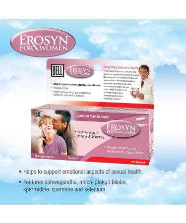 Bell Erosyn for Women |Developed to Support Emotional Aspects of Women's Sexual Health | One Capsule a Day | Made in Canada Erosyn for Women (Pack of 1) - Buy Online on GoSupps.com