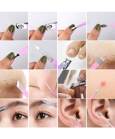 Professional Manicure Set - 16Pcs Stainless Steel Nail Clippers Kit for Women - Purple Pedicure Care Tools - Ideal for Travel or Home Use - Buy Online on GoSupps.com