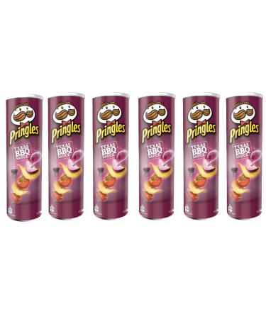 PRINGLES TEXAS BBQ SAUCE POTATO CRISPS 200G X 6 MULTIPACK Barbecue 200 g (Pack of 1)