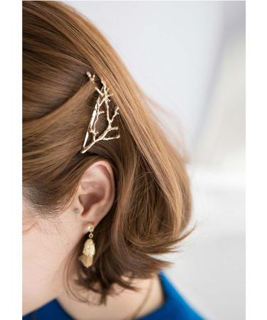 Wendalern Boho Antlers Hair Clip Barrette Christmas Hair Cilps Bobby Pins Gold Antlers Hair Clip Branch Leaves Hairclip Decorative Hair Accessory for Women and Girls - Buy Online on GoSupps.com