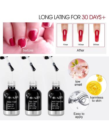VENALISA 12ml Base Coat Nail Polish Gel - Quick Dry, UV LED Soak Off, Long Lasting Shine Finish - 0.43 Fl Oz - Buy Online on GoSupps.com