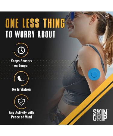 Skin Grip Freestyle Libre 2 Adhesive Patches - 20 Pack Blue | Waterproof & Sweatproof Sensor Cover for 10-14 Days - Buy Online on GoSupps.com