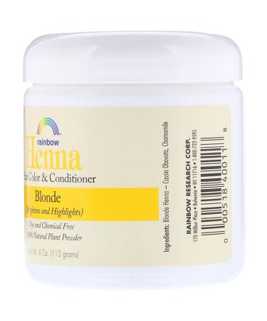Rainbow Research Henna Hair Color & Conditioner - Blonde 4 oz | Natural Hair Dye - Buy Online on GoSupps.com