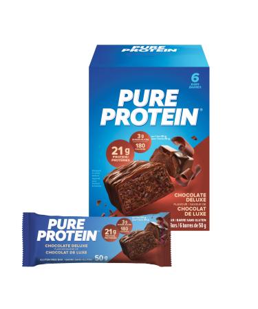 Pure Protein Gluten Free Chocolate Protein Bars 50g 6ct 20g Protein Per Bar Imported from Canada