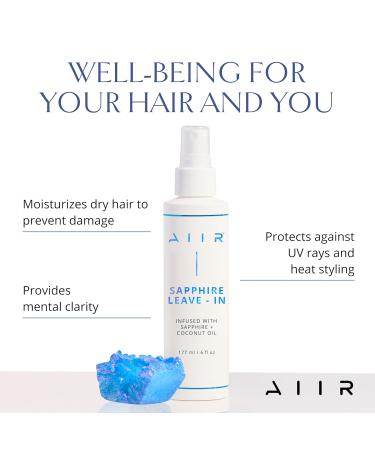 AIIR Sapphire Leave In Conditioner - Lightweight Moisturizing Hair Detangler Frizz Tamer & Heat Protectant for Damaged Hair - 6 oz - Buy Online on GoSupps.com