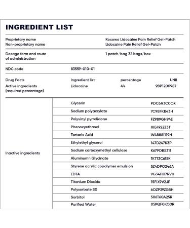 4% Lidocaine Maximum Strength Pain Relief Gel Patches with Auxiliary Patches for Neck Back Knee Joint Ache Muscle Soreness 3.9 x 5.5 32-Count Box NDC:83559-010-01 32 Patches - Buy Online on GoSupps.com