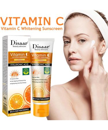 Face Sunscreen SPF 50+ Face Cream SPF 50 Face Suncream with Vitamin C Sun Protection Protects Against UVA/UVB and Premature Skin Ageing Dark Spots Waterproof Moisturising Cream For Daily Use - Buy Online on GoSupps.com