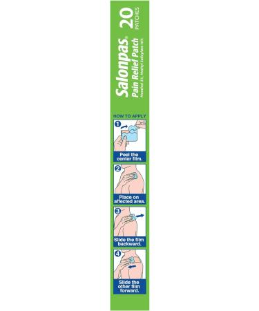 Salonpas Pain Relieving Patch 20 Count - 12 Hour Relief for Back, Neck, Shoulder, Knee Pain - Buy Online on GoSupps.com