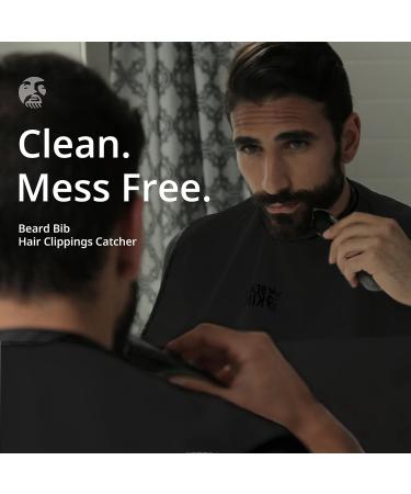 BEARD KING - The Official Beard Bib - Hair Clippings Catcher & Grooming Cape Apron - As Seen on Shark Tank - Black (Lite Version) Lite Black - Buy Online on GoSupps.com