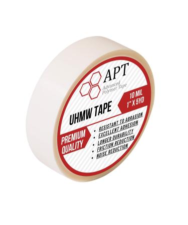 APT  UHMW (Ultra-high Molecular Weight) Polyethylene Tape  Resists Abrasion  Impact  for Surface Protection and Friction and Noise Reduction for Lining Sliding Surfaces. (1 x 5Yds  10 Mil UHMW) 1 x 5Yds 10 Mil UHMW