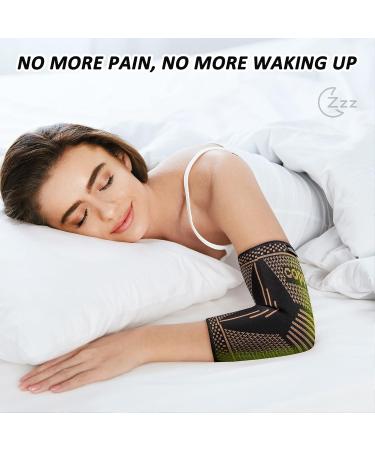Buy Copper Elbow Brace Compression Sleeve - Pain Relief for Tendonitis Tennis & Golfers Elbow Arthritis Support for Men & Women - Medium Black - Buy Online on GoSupps.com