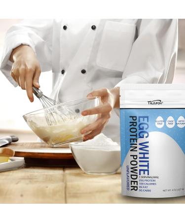 Talcufon Egg White Protein Powder 8Oz Pasteurized No Additives High Protein Gluten-Free Ideal for Baking and Cooking Unflavored 227G - Buy Online on GoSupps.com