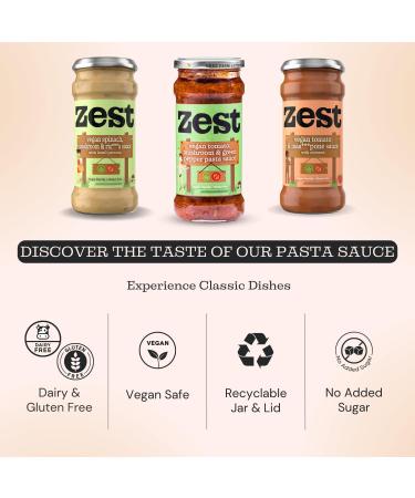 Zest Vegan Tomato Mushroom & Green Pepper Pasta Sauce Pack of 6 x 340g Vegan Gluten Free - Buy Online on GoSupps.com