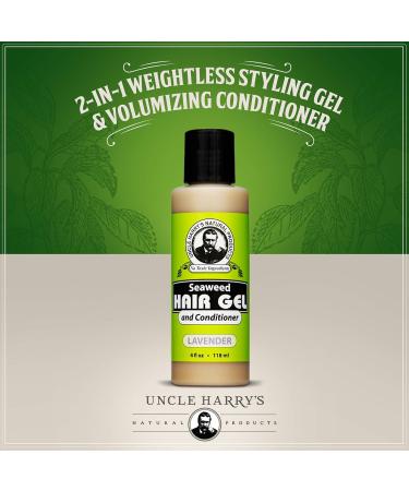 Uncle Harry's Lavender Seaweed Hair Gel & Conditioner | 2-in-1 Natural Moisturizer for Dry Damaged Hair | 100% Pure Hair Care for Women & Men - Shop Now - Buy Online on GoSupps.com