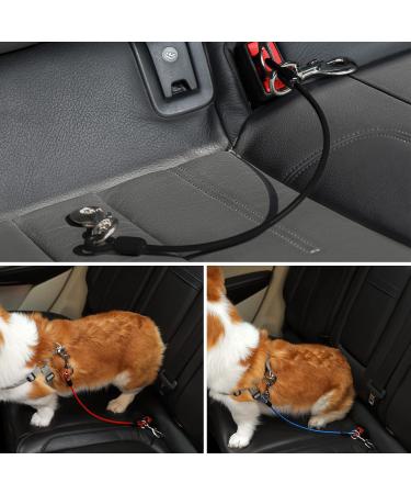 Mi Metty Strap Off Dog Car Leash - Bite-Resistant Steel Wire with Car Strap - 16 inch Black for All Dogs - Buy Online on GoSupps.com