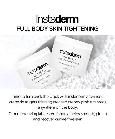 Instaderm Crepe Fix Body Restorative Cream Anti-Aging Wrinkle Cream Support Skins Natural Elastin & Collagen Production to Restore Lift Tighten Hydrate & Smooth Thinning Aged Crepey Skin. 4OZ - Buy Online on GoSupps.com