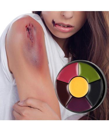 Wismee SFX Makeup Kit: Professional Scar Wax Set, 6 Color Bruise Wheel, Face and Body Paint Oil with Sponges, Fake Scab Blood, Spatula Tool - Buy Online on GoSupps.com