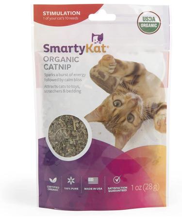 Organic Catnip for Cats & Kittens - 1oz Resealable Pouch by SmartyKat - Buy Online on GoSupps.com
