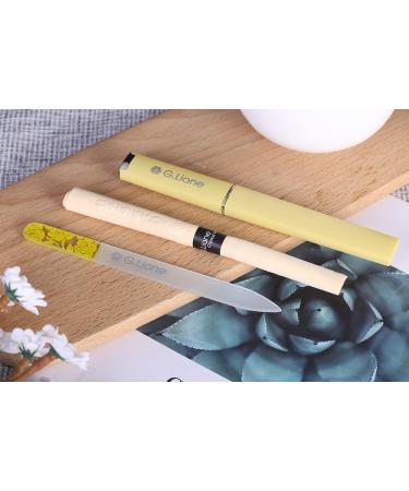Premium Glass Nail File with Case G.Liane Professional Crystal Fingernail Files Perfect Manicure Set for Women Men Kids Nail Care Gift Set (Rose Yellow) - Buy Online on GoSupps.com