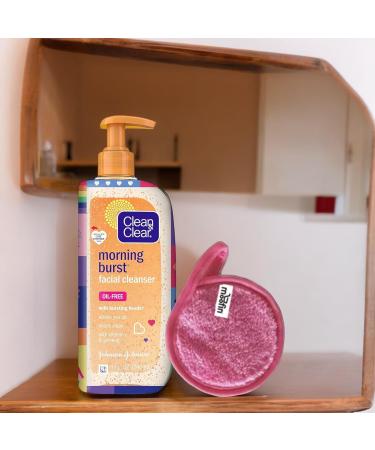 Morning Burst Oil Free Facial Cleanser 24 Fl Oz - Vitamin C & Ginseng Daily Wash Non-Comedogenic | Special Care Packaging + Makeup Cleansing Cloth Bundle (3 Pack - Buy Online on GoSupps.com
