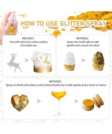 Edible Glitter Spray - 10g Edible Luster Dust Metallic Food Grade Coloring Glitter for Drinks Cake Decorating Baking - Edible Dust Powder Shimmer Dusting Powder for Icing Gumpaste Candy (Silver) - Buy Online on GoSupps.com