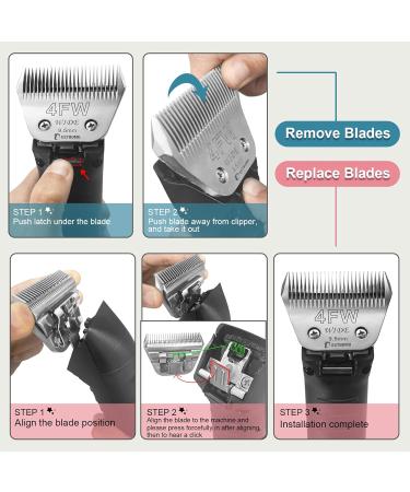 7fW Width Removable Blades for Pet Grooming | Compatible with Heiniger Moser Max45 Andis Easter A5 | 1/8 Inch (3.2 mm) Cutting Length - Buy Online on GoSupps.com