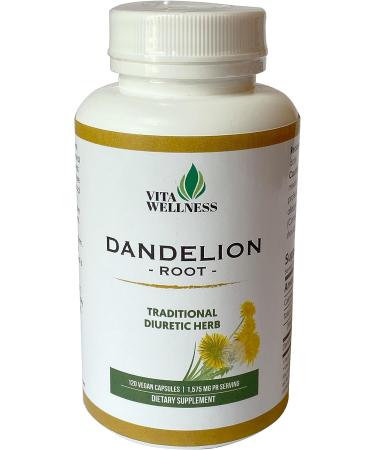 Organic Dandelion Root Capsules - Traditional Diuretic Herb - Non-GMO & Vegan - 120 Capsules for Immunity Support - Buy Online on GoSupps.com
