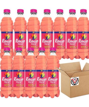 12 x Rubiconn Sparkling Guava Juice Drink 500ml PMP 1 - Sparkling Guava Juice Soft Drink with Sugar and Sweetener