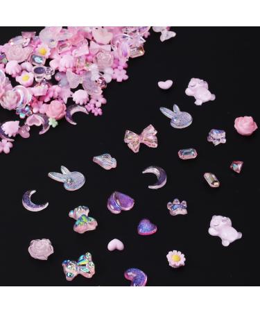 Nail Art Decoration 100 Pieces Nail Art Charms 3d Nail Art Decoration Set 3d Heart Bear Butterfly Flower Strass Stones Valentine's Day for Nails DIY Mobile Phyo Cooling Decoration - Buy Online on GoSupps.com