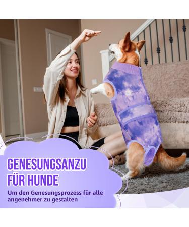 Eyein Dog Body Suit for Post-Op Care - Breathable Soft One-Piece with Zipper & Belt for Wound Protection - E-Collar Alternative for Pets - Purple XXL - Buy Online on GoSupps.com