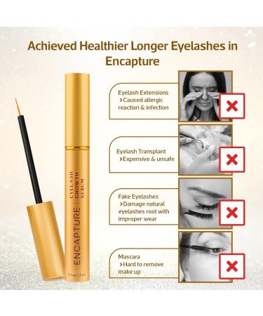 Encapture Eyelash & Eyebrow Growth Serum - Advanced Formula for Fuller, Thicker, Longer Lashes & Brows - Effective Lash Boost Serum for Men & Women - Buy Online on GoSupps.com