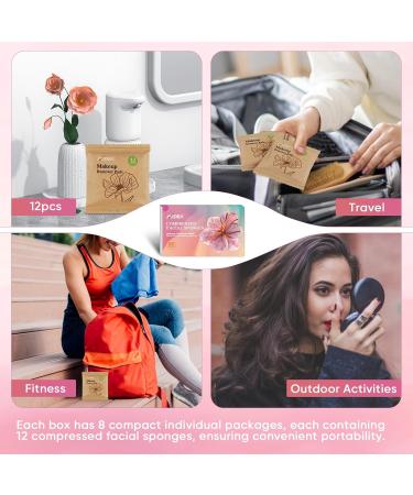 AIDEA 96 Count Compressed Facial Sponges - Eco-Friendly Makeup & Cleansing Sponges for Exfoliating Face Washing & Makeup Removal - Travel Essentials in Yellow - Buy Online on GoSupps.com
