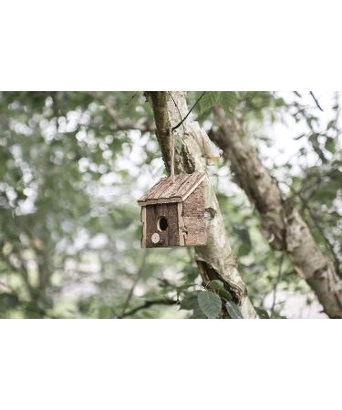 Garden Mile 2x Natural Wooden Bird Houses - Traditional Hanging Wild Bird Nesting Boxes for Outdoor Garden Decor - Buy Online on GoSupps.com
