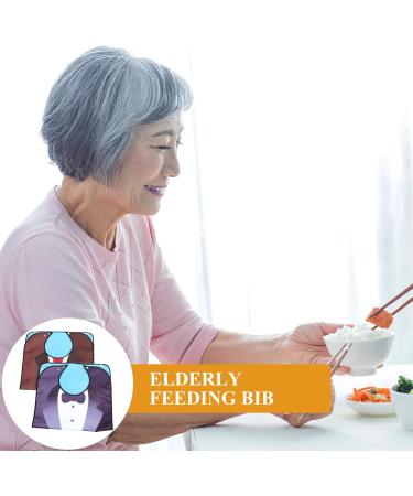 Luxshiny Waterproof Adult Bibs for Seniors | Reusable Slobber Latz Apron - 2 Pieces of Eating Protection for Older Women & Men - Buy Online on GoSupps.com