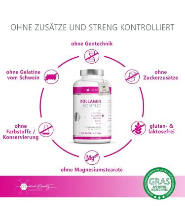 Premium Collagen Hyaluronic Acid Complex with Goji Berry & Green Tea - 180 Capsules | 1000mg Collagen Hydrolysate & Essential Vitamins for Healthy Skin & Hair - Buy Online on GoSupps.com