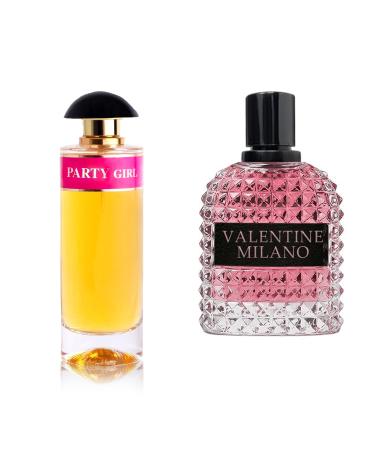 Women's Perfume Combo Set Milano Women&Party Girl Floral Fruity Fragrance Eau De Parfum Elegant 100ml Bottle Natural Spray Each for Daily Used Milano&Party Girl