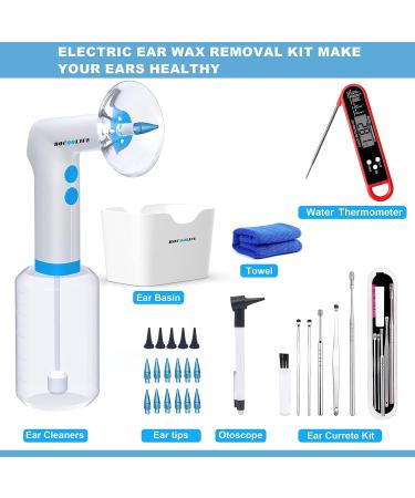 BOCOOLIFE Electric Ear Wax Removal Tool - Safe & Effective Ear Cleaner with 4 Pressure Settings for Adults - Includes Water Temperature Detector - Otoscope & Flushing System for Ear Care - Buy Online on GoSupps.com