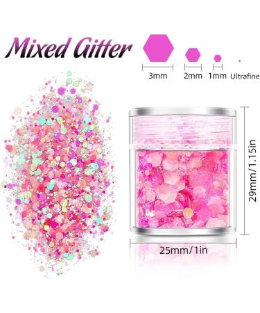 1 Box Fashion DIY Manicure Glow in the Dark Neon Sequins Hexagon Sequins Nail Art Glitter Luminous Nail Powder(12) - Buy Online on GoSupps.com