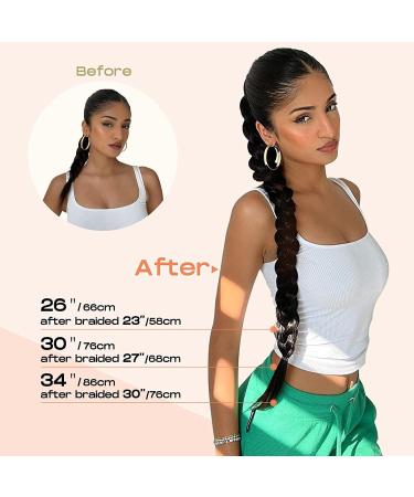 Braid Ponytail Extensions Ponytail Extension with Hair Scrunchie Synthetic Hair Braids Hair Extensions for Braiding Long Ponytail Blonde Hairpiece for Women 34 Inches / 86 cm 180 g 091G Ash dark blonde with highlights 85CM - Buy Online on GoSupps.com