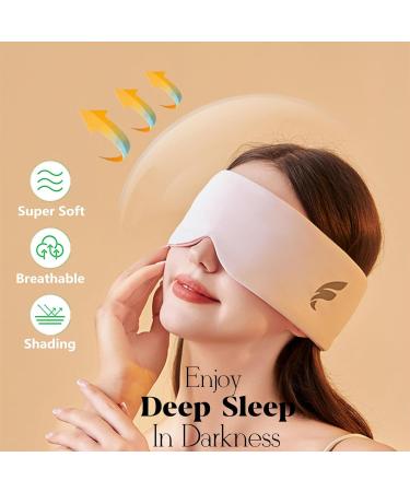 Soft Double-Sided Sleep Mask for Travel | Light Blocking Oversized Eye Cover for Men & Women - Adjustable Band Pink - Buy Online on GoSupps.com