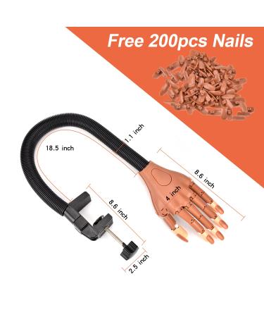 MEKK Nail Practice Hand Kit with Nail Files and Tools - Flexible Nail Training Hand for Acrylic Nails - Buy Online on GoSupps.com