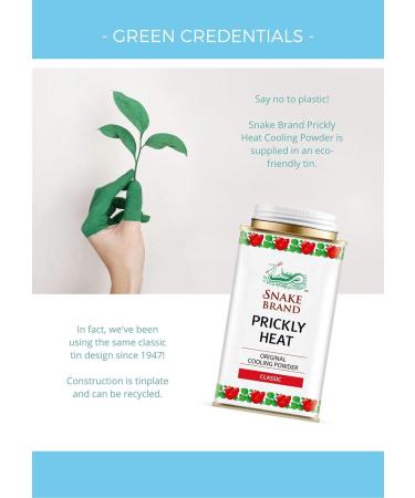 SNAKE BRAND Prickly Heat Cooling Body Powder 140g (Classic Pack of 6) Classic 140 g (Pack of 1) - Buy Online on GoSupps.com