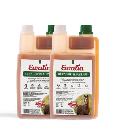 Ewalia Cardiovascular Juice - Optimal Dietary Supplement for Horses, Promotes Heart Health, Natural Circulatory System Support, 100% Herbal Formula, 2 x 1 Litre